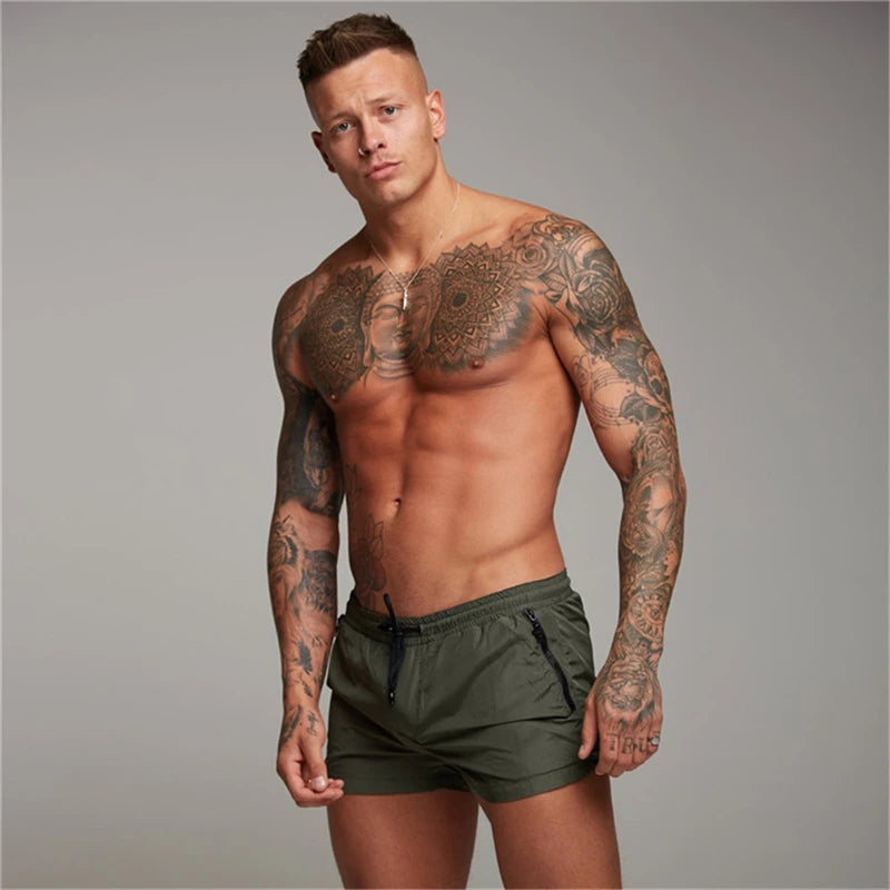Herren Schwimmhose 2025 mit Reißverschluss-Taschen - Mesh-Futter - Sommer - Strand - Pool - Wassersport Schnelltrocknend