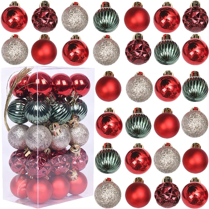 Choice Weihnachtskugeln Set 5 Stil 3 Cm - 30 Stück Glänzend Matt
