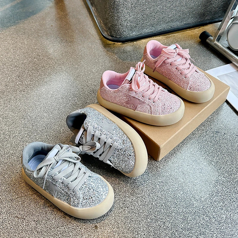 Mädchen Schuhe 2025 Frühling Neu Casual Vielseitig Kleine Mädchen Stern Sneakers Frühling Und Herbst Kinder Sport Schuhe