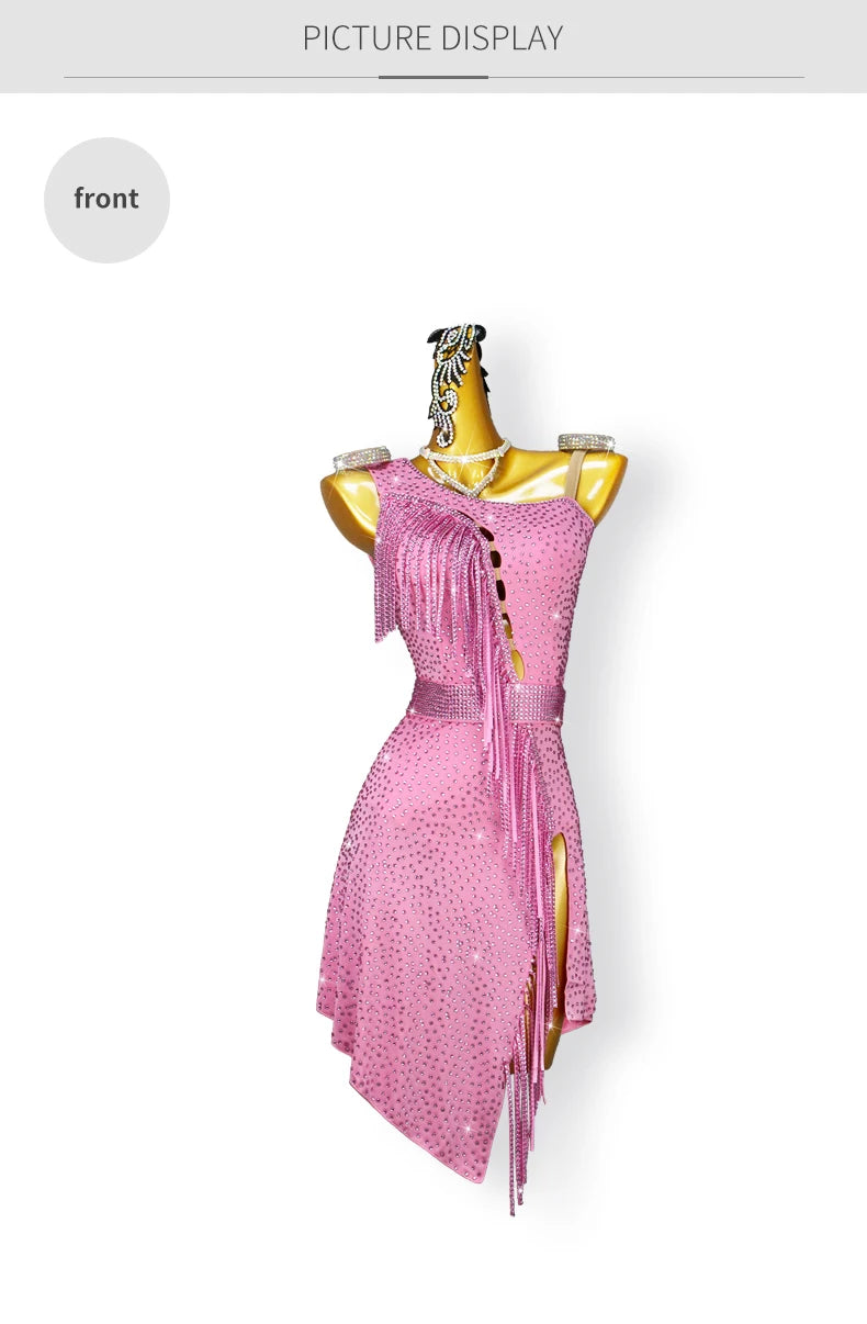 Elegante Partykleider Für Frauen 2025 Neu Lateinische Tanzkleidung Sexy Tanzkleidung Kostüm Linie Rock Kinder Mädchen Bühne Sport Anzug Anpassbar