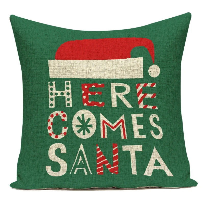 Christmas Decorations for Home Pillow Cover Decoratives Polyester Merry Christmas Snowman Snowflake Deer Pillow Cushion Cover