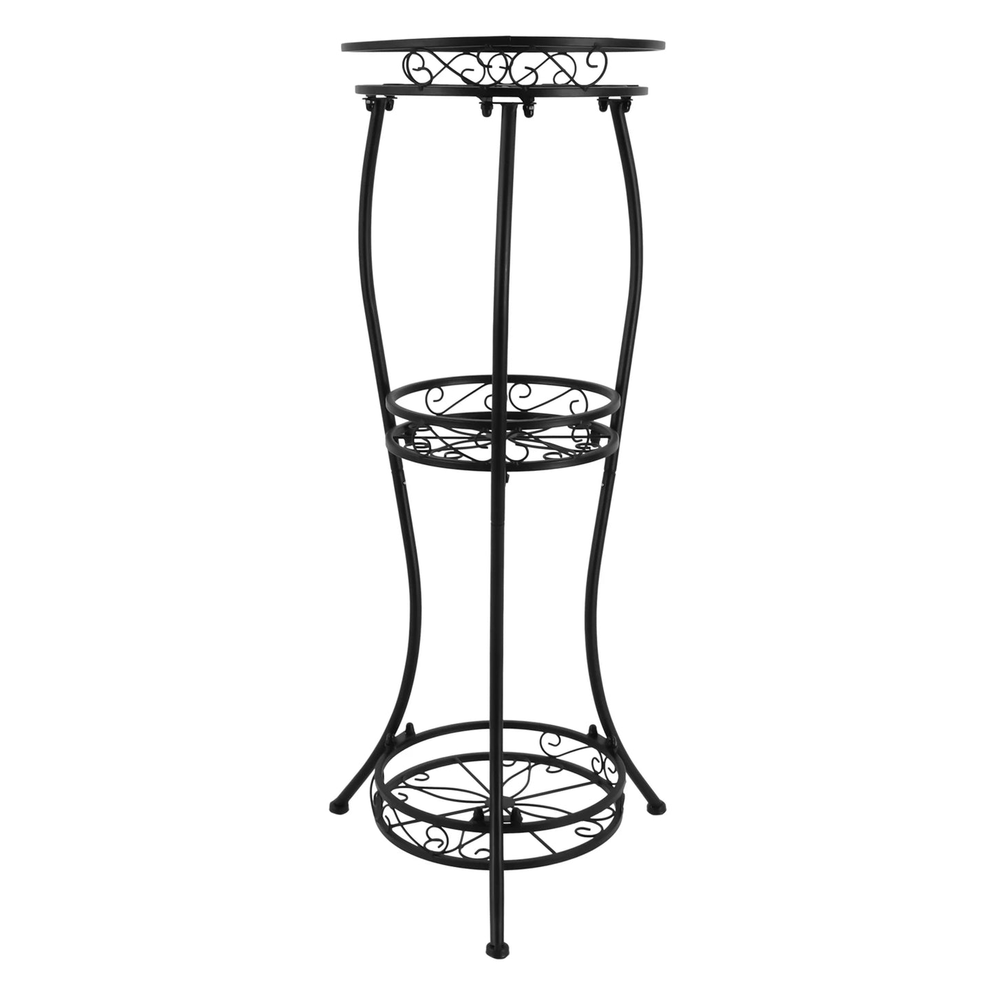 BlumenMeister Blumenständer 3-stöckig Metall Schwarz
