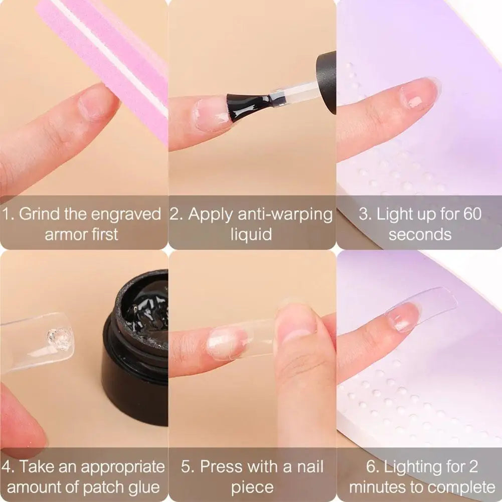 Gel Nail Glue For Press On Nails And Nail Tips Long-Lasting Strong Adhesion Nail Glue For Acrylic Nails Clear Hard Gel Nail Art