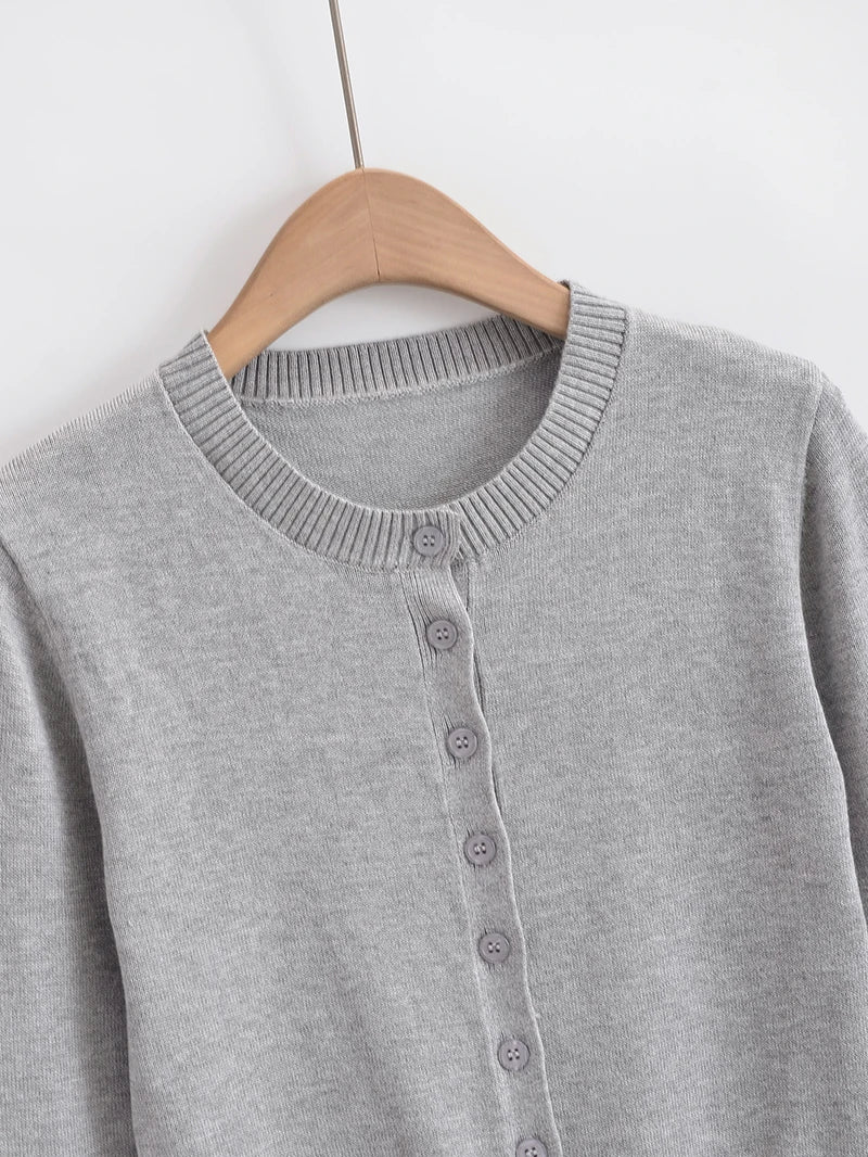 BRUSCRESTCN Korean Crop Cardigan - Größe M Schwarz