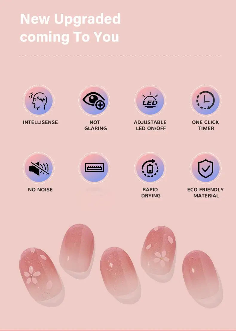 UV LED Nail Lamp Nail Dryer with LCD Display Auto Sensor 4 Timer Setting Gel Curing Lamp Gel Polish Light 32 Bead for Home Salon