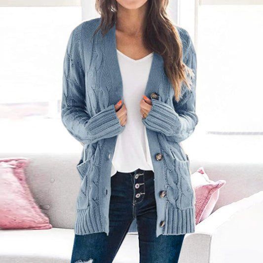 SANWOOD Strick-Cardigan Knopffront - Größe M/L 120–220 g/m²