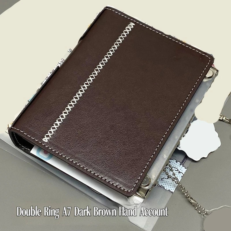 Leather Portable Pocket Booklets Black/Brown A7 Pu Notebooks With 40sheets Blank Pages For Kids' Daily Plans Back To School Gift