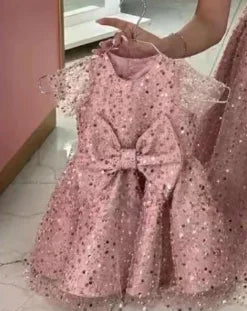 Maßgeschneiderte Kleider Für Mutter Und Tochter Elegante Glänzende Spitze Applikationen Formelle Party A-Linie Blumenmädchen Kleid Prinzessin Kind