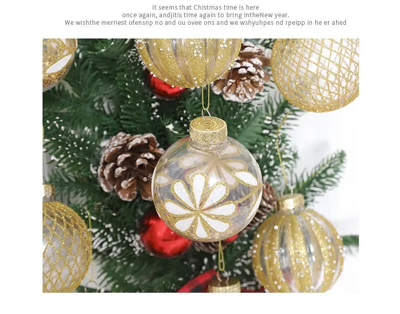 Choice Weihnachtskugel Set 8 cm Durchmesser - 9 Stück Kunststoff