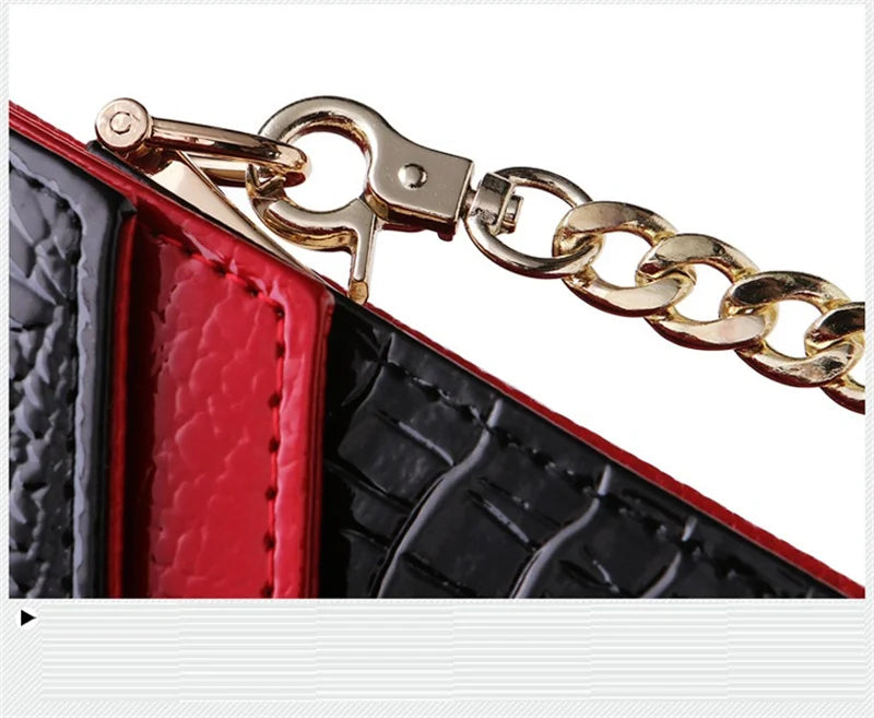 Crocodile pattern leather bag women cowhide shoulder clutch