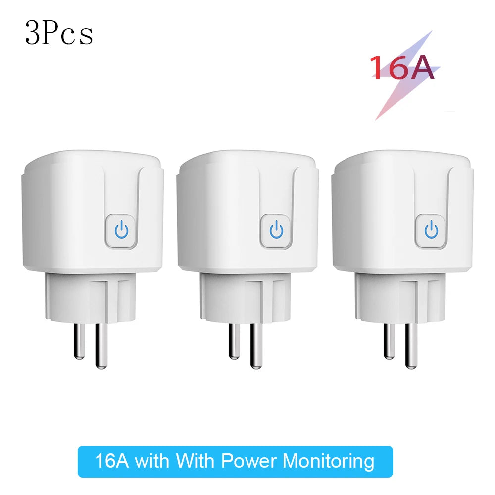 Tuya 16A/20A Smart Plug WiFi - 85–220V EU Steckdose, Kompakt Bauform