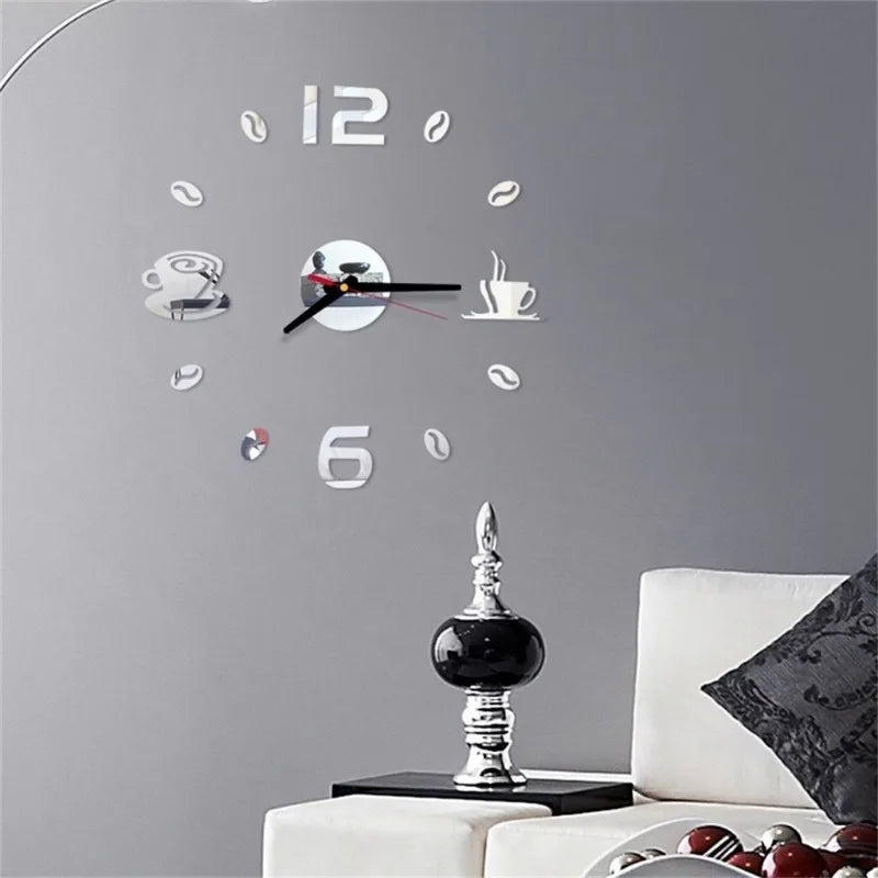 Digital Wall Clock Sticker Modern Design Clock DIY Clock Wall Kitchen Clock Living Room Home Decor Diy  Living Room Quartz Needl