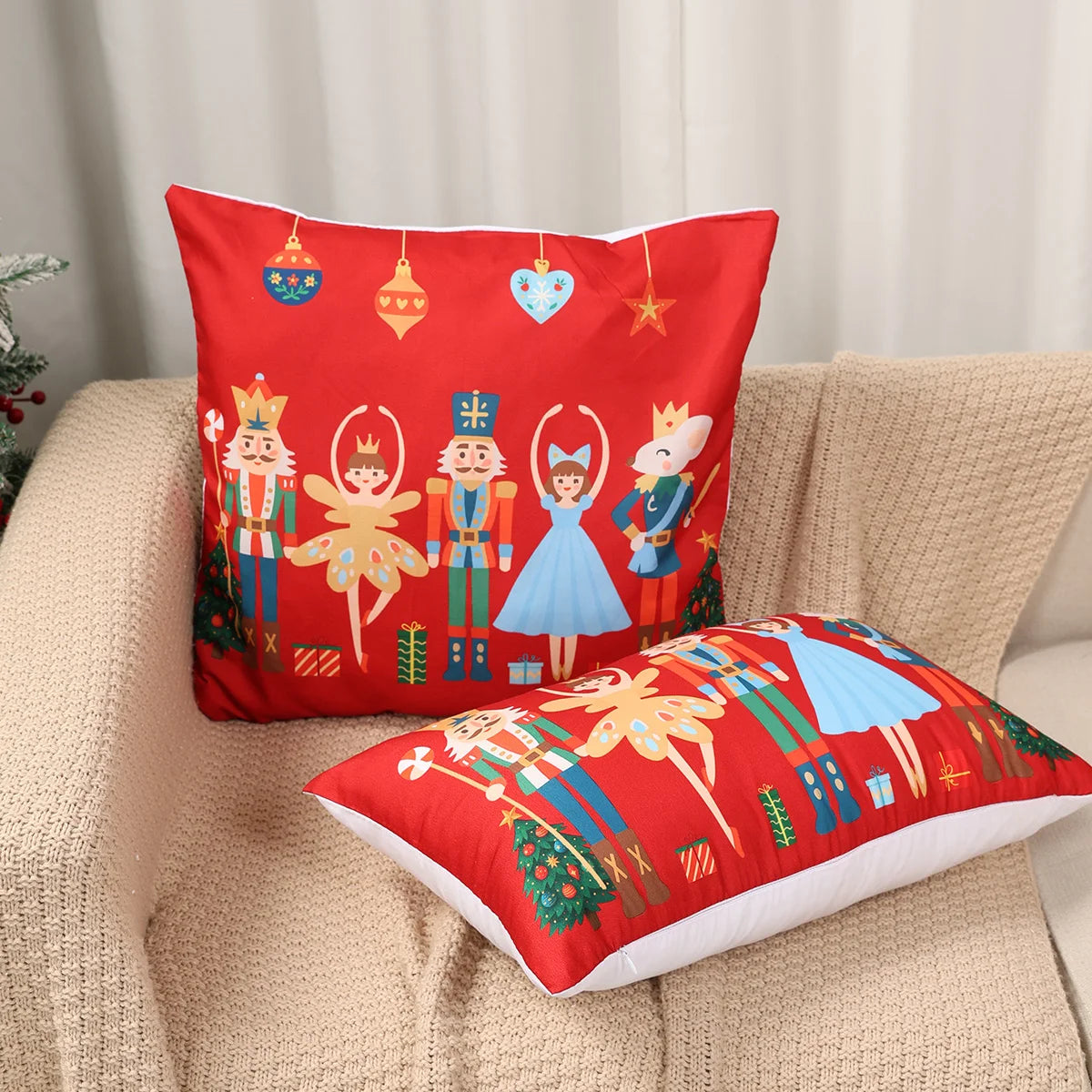 Christmas Nutcracker Pillow Cover Merry Christmas Decorations for Home 2025 Navidad Natal Xmas Sofa Pillowcase New Year 2026