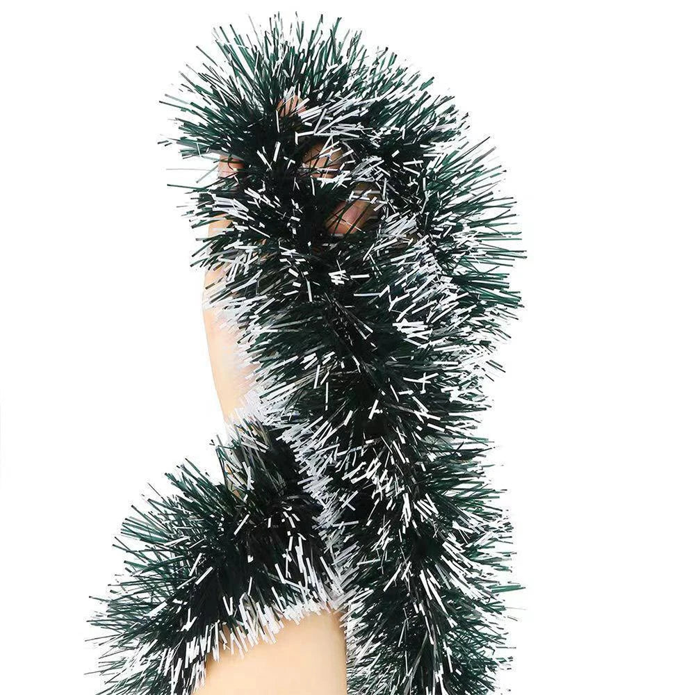 2M Weihnachtsgirlande-Dekoration, grüne Weihnachtsbaumschmuck, DIY-Girlande mit Schleife, Weihnachtsdekoration für Zuhause