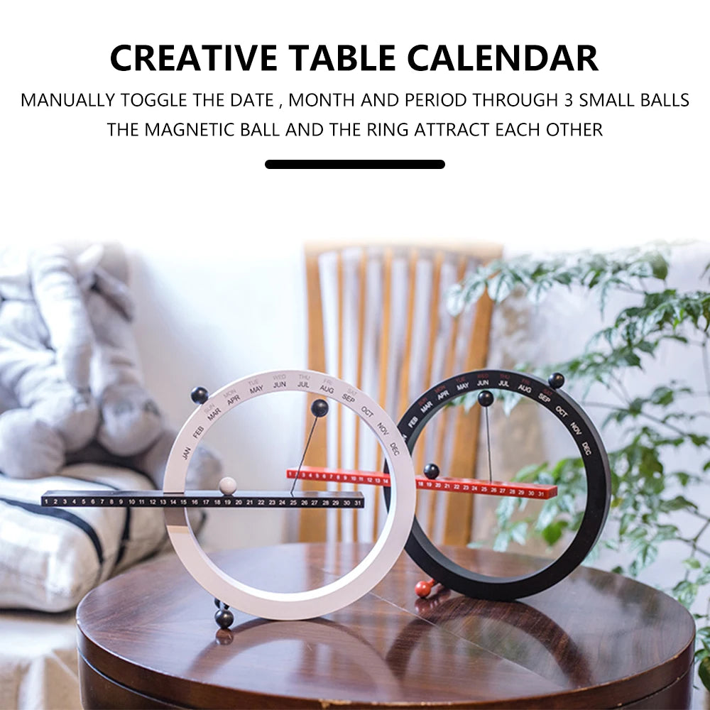 Creative Magnetic Ball Clock Perpetual Wall Calendar Novelty Home Decor European Style Living Room Bedroom Ornaments