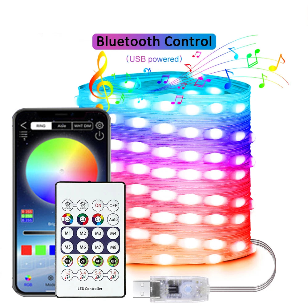 WELPUR RGBIC Lichterkette - USB-Betrieb, IP67, Länge 5-20 m