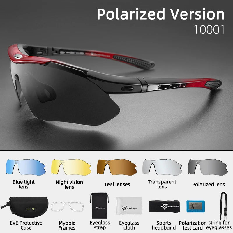 ROCKBROS Radfahren Polarisiert Brille Fahrrad Sonnenbrille Outdoor Sport Sonnenbrille MTB PC Schutzbrille Augenschutz 5/3 Linsen Fahrrad Zubehör
