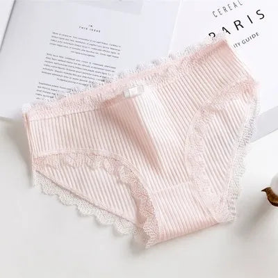 Damen Lingerie Unterwäsche mit Schleife Baumwolle Niedrig Bund Einfaches Design Komfortabel