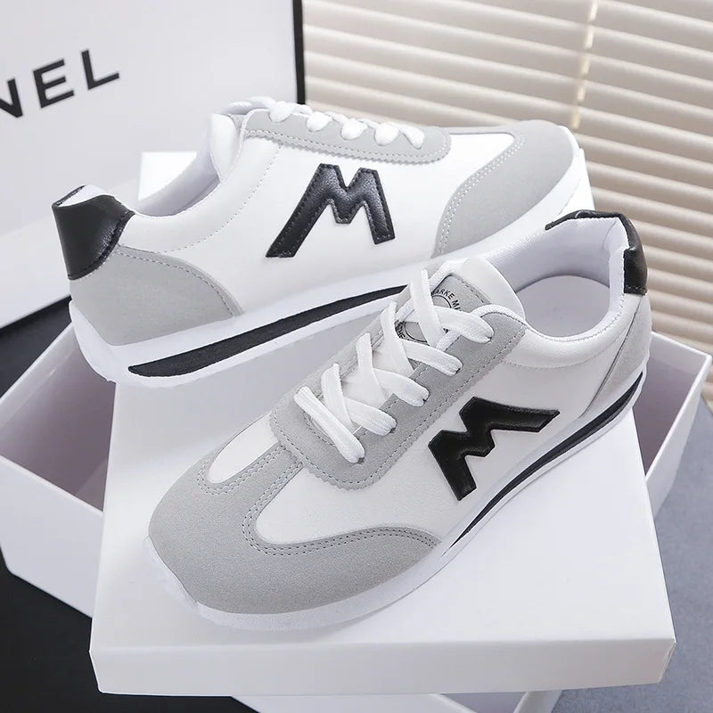 Zapatos Mujer  2024 Women's Round Head Sports Shoes Breathable Cross Lace-up Casual Sports Small White Shoes Tennis Sneakers