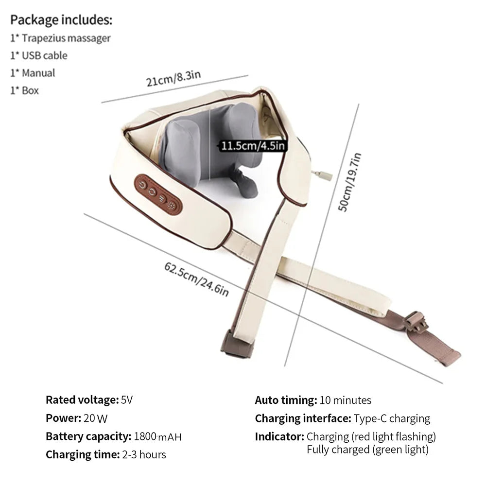 Foreverlily 26W Nacken- Und Schultermassagegerät - 2000mAh 26W 1,12kg