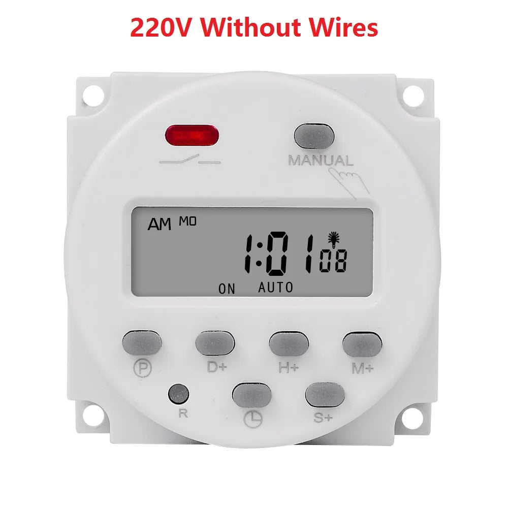 Gaqqee 1 Second Interval 12V 24V 110V 220V Digital LED Timer Switch 7 Days Weekly Programmable Time Relay Programmer CN101S