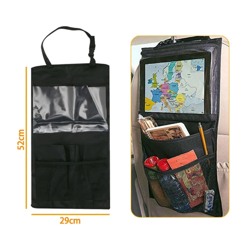 Car Back Seat Organizer Storage Bag with Foldable Table Tray Tablet Holder Tissue Box Auto Back Seat Bag Organizers Universal