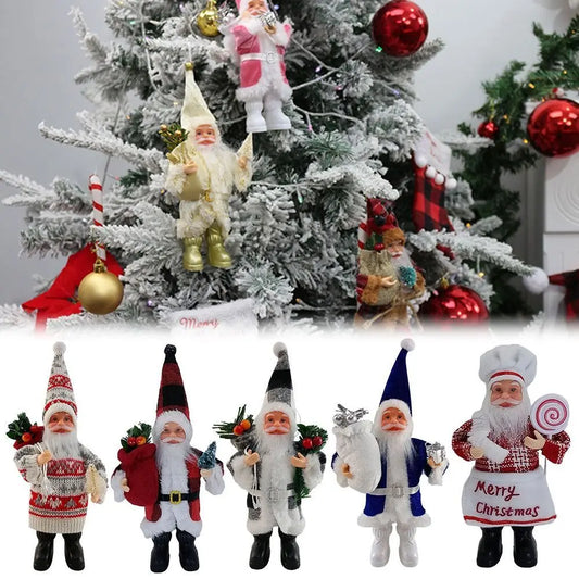 1pc Christmas Decoration Standing Santa Claus Statue Xmas Tree Oranments Hanging Pendants Desktop Adornment Party Supplies Gift