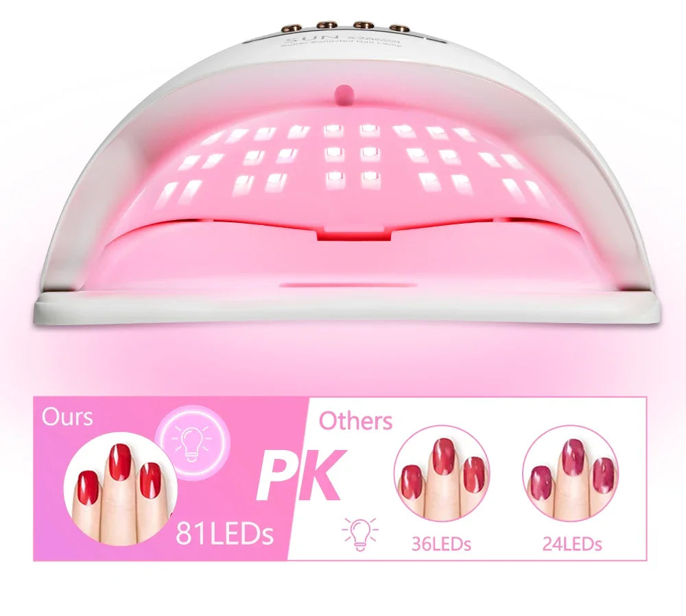 Sun X26 MAX Nail Art UV LED Lamp For Nails Manicure 81LEDS Professional Gel Polish Drying Lamps With Timer Auto Sensor