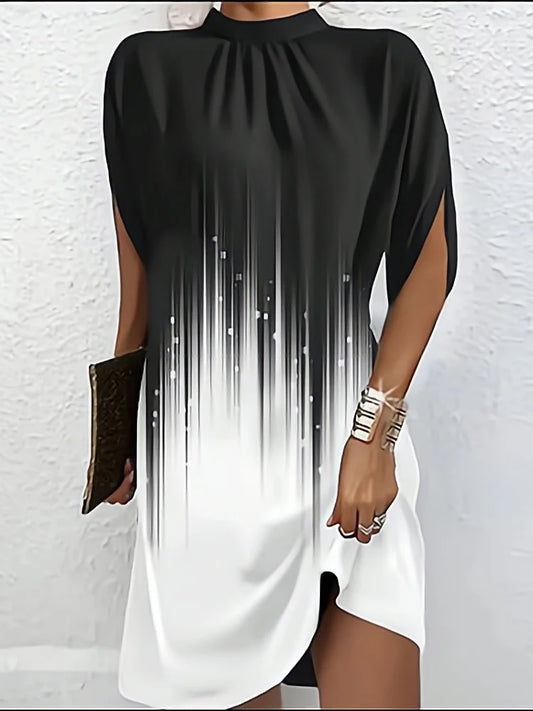 Elegant Women's Dresses 2024 Summer Fashion Round Neck Loose Bat Sleeve Office Lady Party Dress Y2K S-XXL