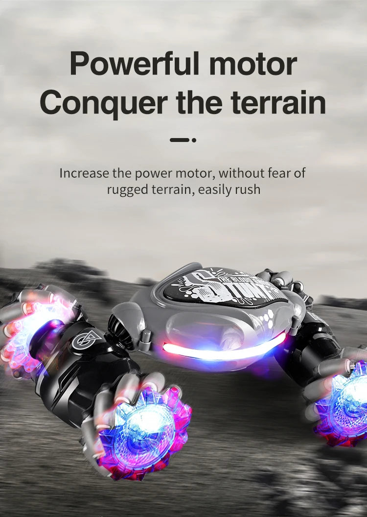RC Car 4x4 Remote Control Cart Stunt Gesture Sensing 1/12 RC Drift Car With LED Light Deformation Novel Toys For Children Toys