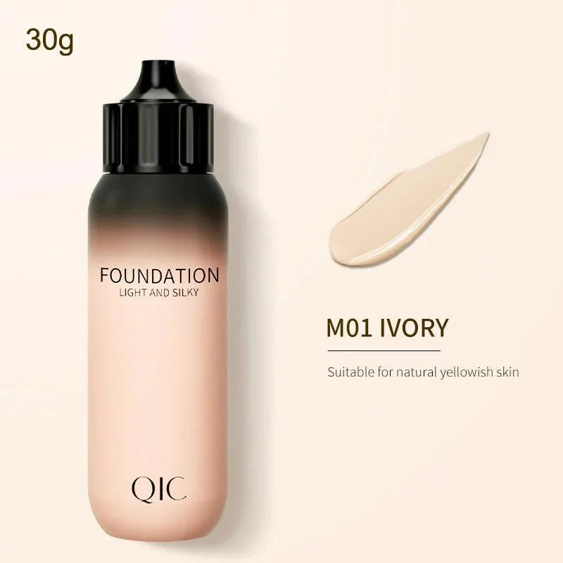 Face liquid foundation makeup waterproof base whitening cover dark circle