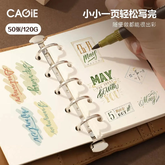 pu Leather Small Notebook Student Binder M5 Notepad Girls Portable Card Holder Simple Niche Design