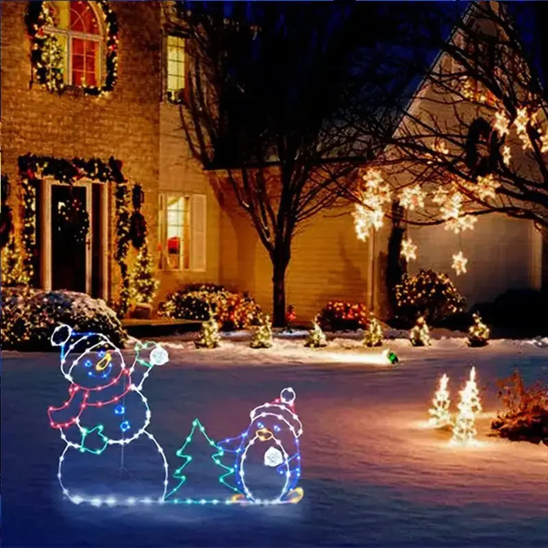1-3PCS Christmas Glowing Snowman Decoration for Window Display Holiday Scene Decor Festive Ornament Craft Home Décor