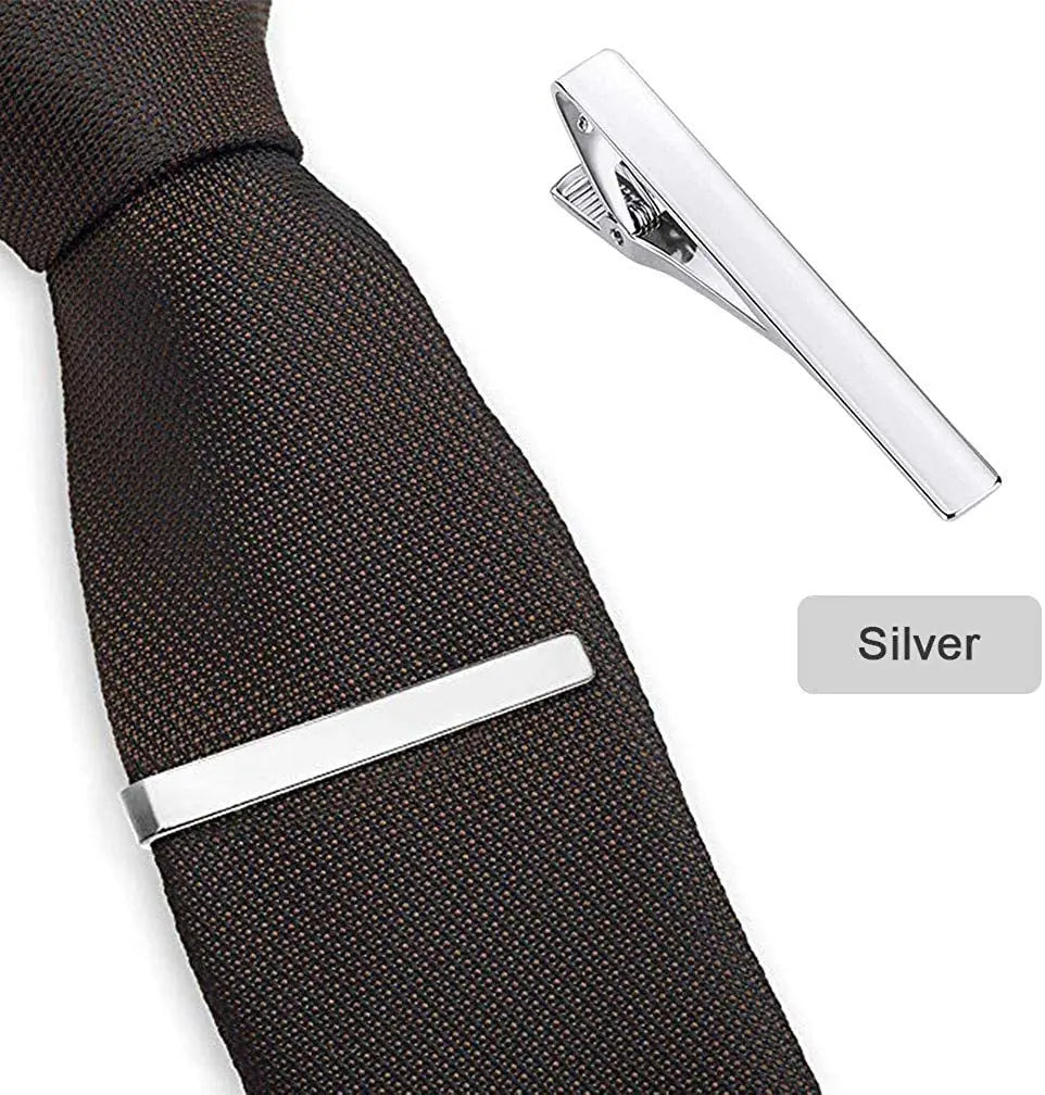 Eleganz Classic Glänzend Krawattenclip - 4 Stück Metall 5 cm