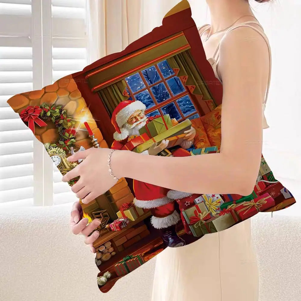Merry Christmas Pillow Gift Home Office Decoration Bedroom Sofa Car Cushion Cover Case 45x45