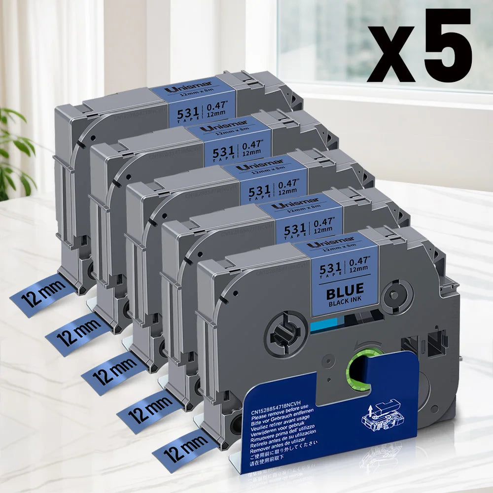 Label-Bänder 2025: 5PK-10PK TZe231 Compatible - Brother P-touch White Lamination Collection