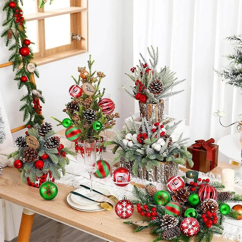 Choice GQ498 Weihnachtskugel Set - 36 Stk, Durchmesser 3-6 cm