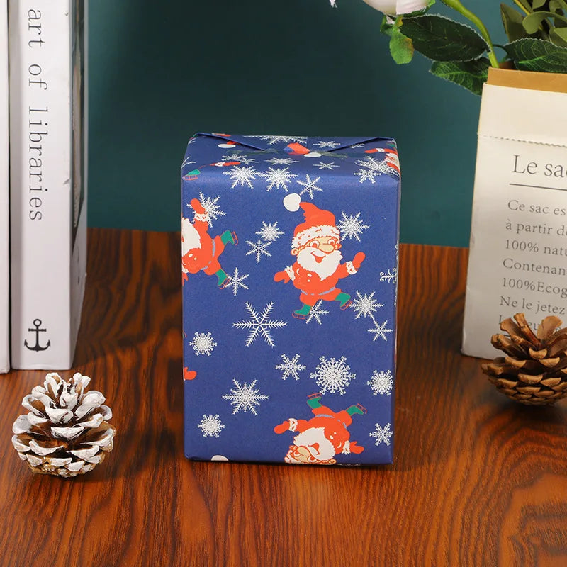 10/1pcs Christmas Wrapping Paper Santa Claus Kraft Gifts Packaging Paper Cartoon Themed Xmas Party Festive Favors 74*50cm