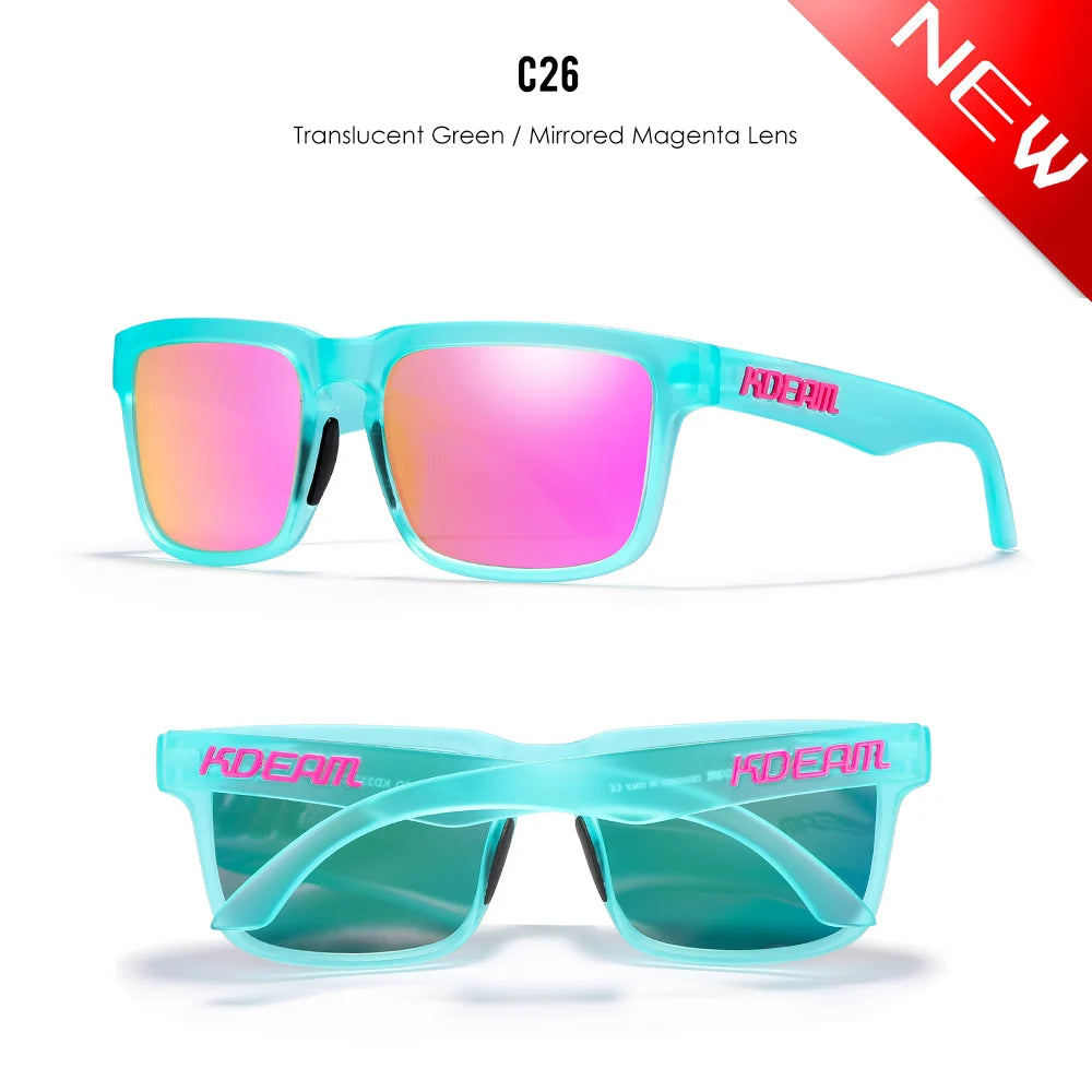 KDEAM Herren Polarisierte Sonnenbrille Quadratisch Casual Outdoor Sonnen Brille Frauen Unisex Sonnenbrille für Paare mit Neuer Verpackung