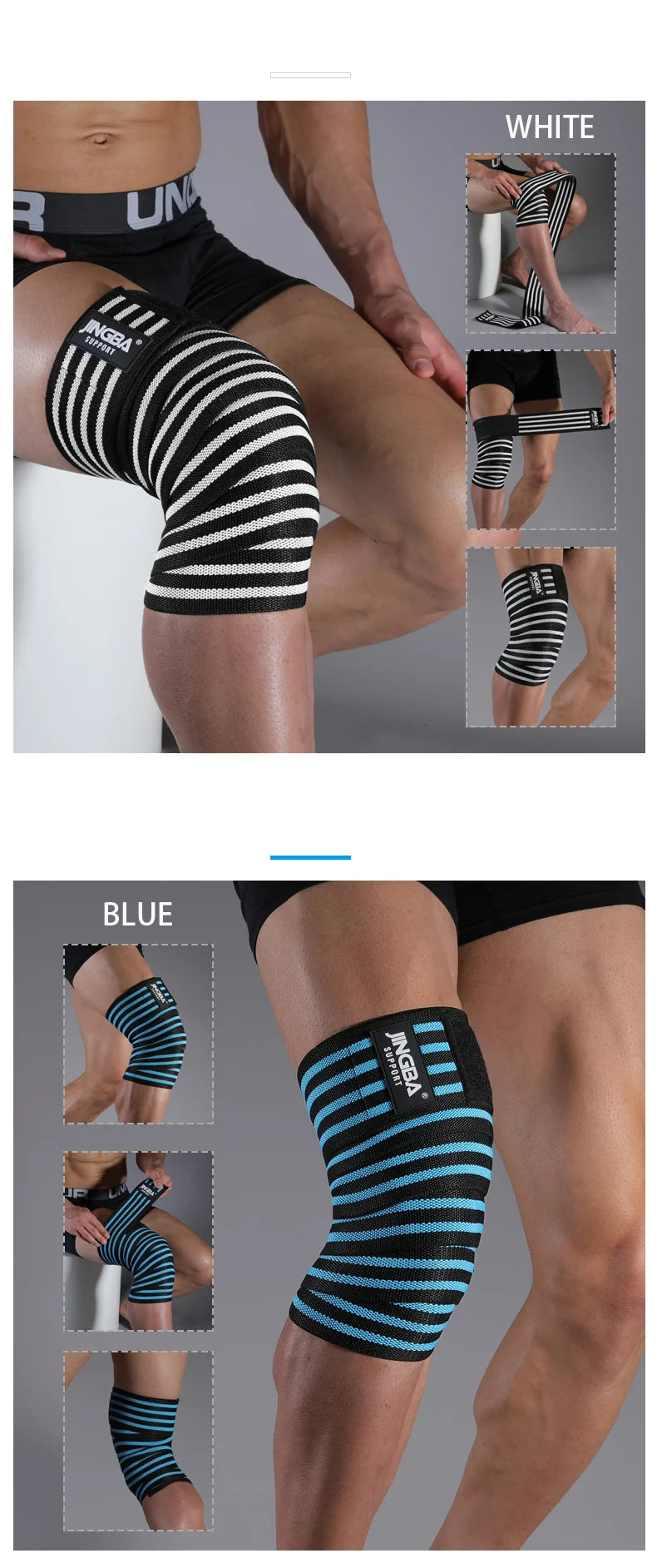 Kniebandagen 2025: JASONTUTU 1 PC Knee Wraps Men Fitness Weight Lifting - Elastic Bandage Compression Knee Support Sports Strap Protector Bands Pad Collection