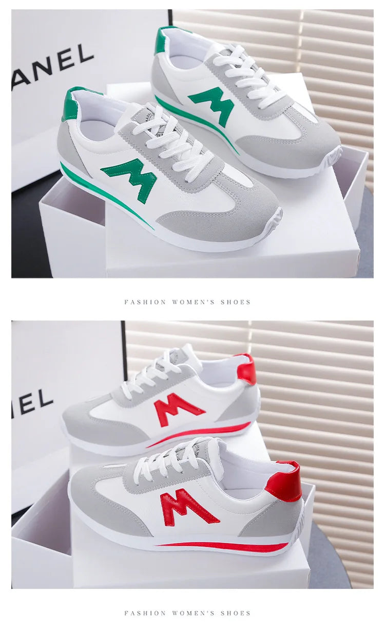 Zapatos Mujer  2024 Women's Round Head Sports Shoes Breathable Cross Lace-up Casual Sports Small White Shoes Tennis Sneakers