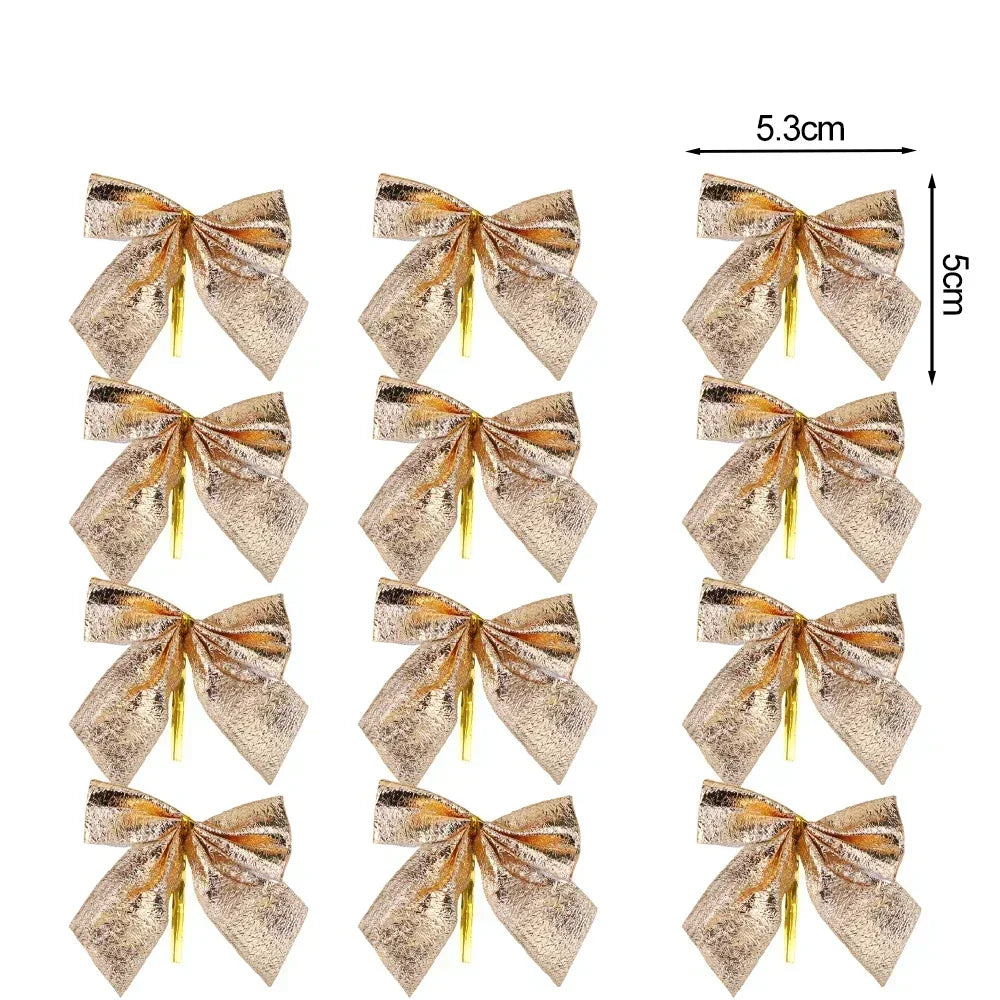 BowKnot RotGold Glänzender - Größe 3 cm, 12 Stück, Kunststoff