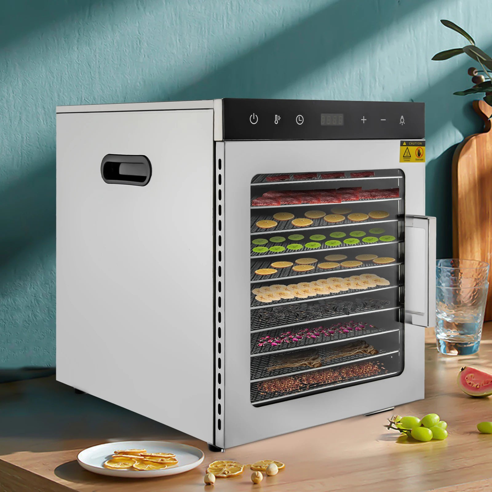DörrPro SS-10H Dehydriergerät - 10 Einsätze 800W Kompakt Maße by Golden Bridge Store