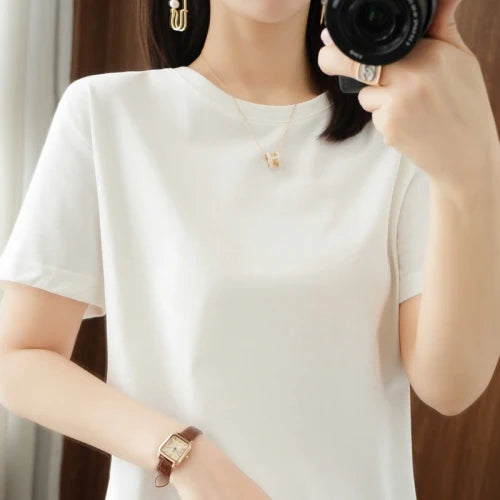 KANNISAK TShirt O Neck Baumwolle - Kurzarm Gr L Weit