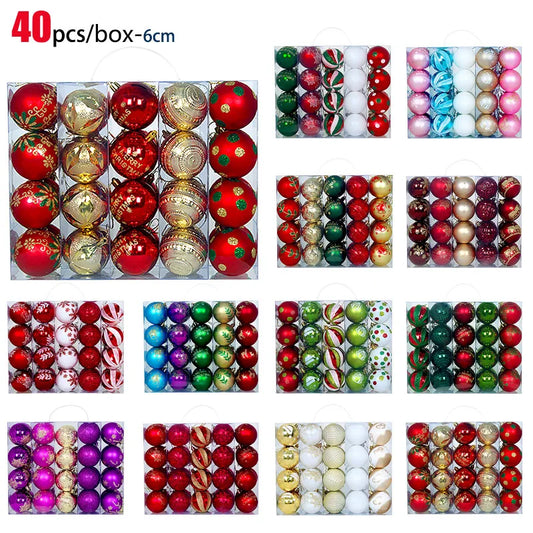 Neues Weihnachtsball-Set Handbemalt - Kapazität 40 Stück Ø6 cm