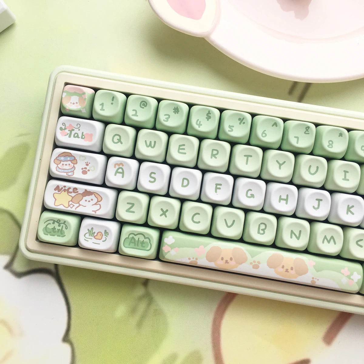 USLION 95Keys Dessert Cat Theme Keycaps MOA Profile PBT Key Caps Kit für 61/64/68/84/75/87Keys GMK67 Gaming Mechanical Keyboard