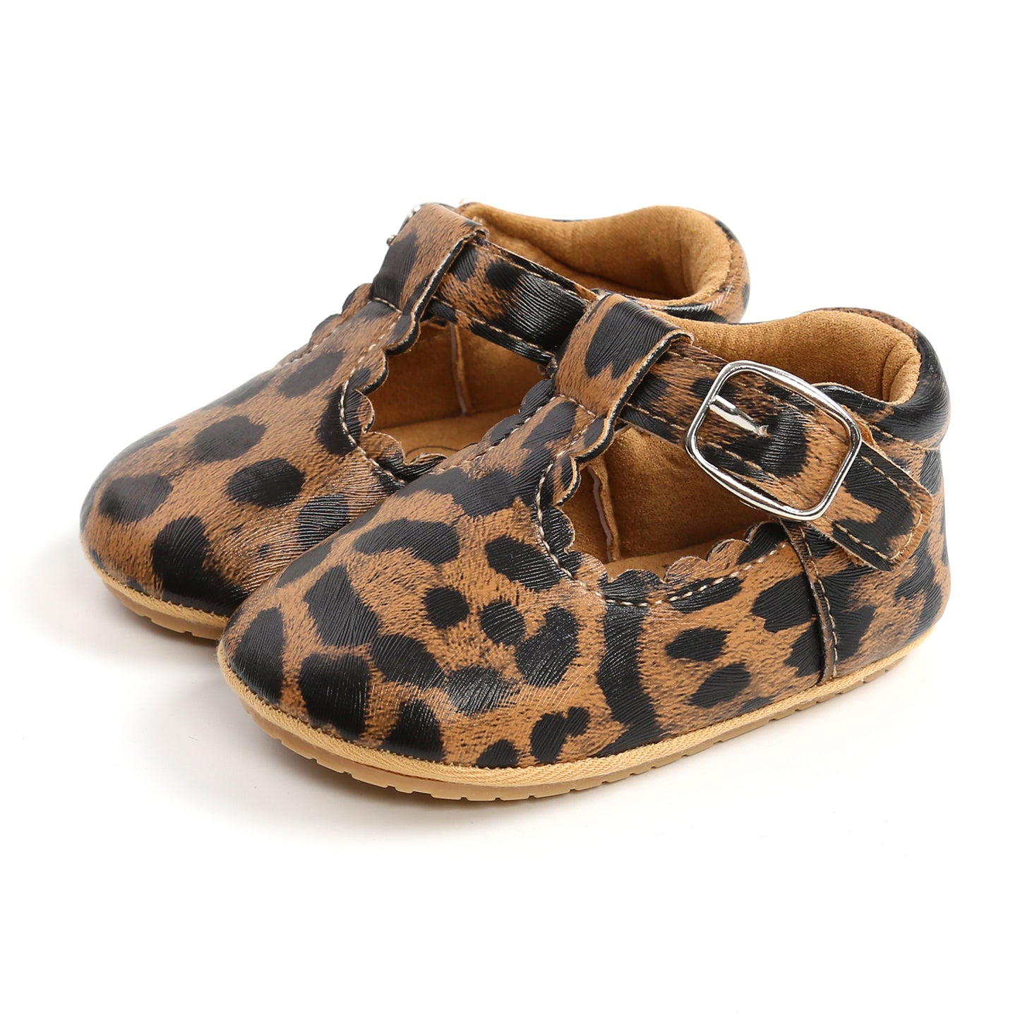 Säugling Mädchen Anti Rutsch Leder Schuhe 2025 - Laufen Dekoration Rüschen Saum - Geburtstag Geschenk Sneaker Leopard Einfarbig 0-18M