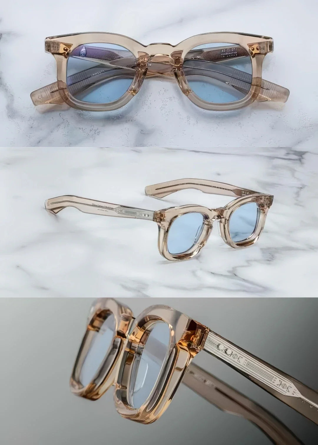 Jacques Marie Mage DEVAUX Inspired sunglasses thick acetate retro square