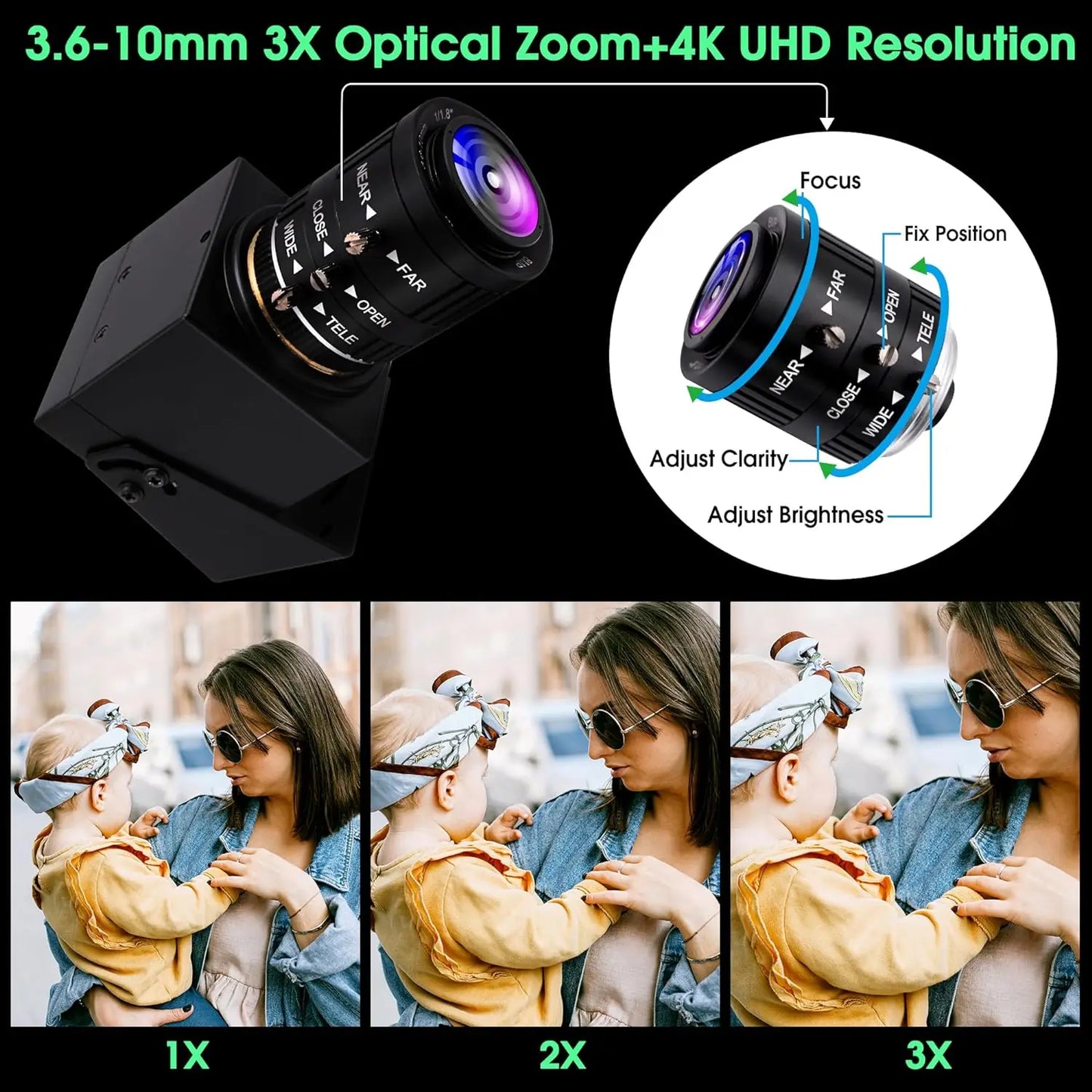 ELP ELP-USB4KCAM30H 4K60FPS Webcam - USB3.0 HDMI 1/2.8"