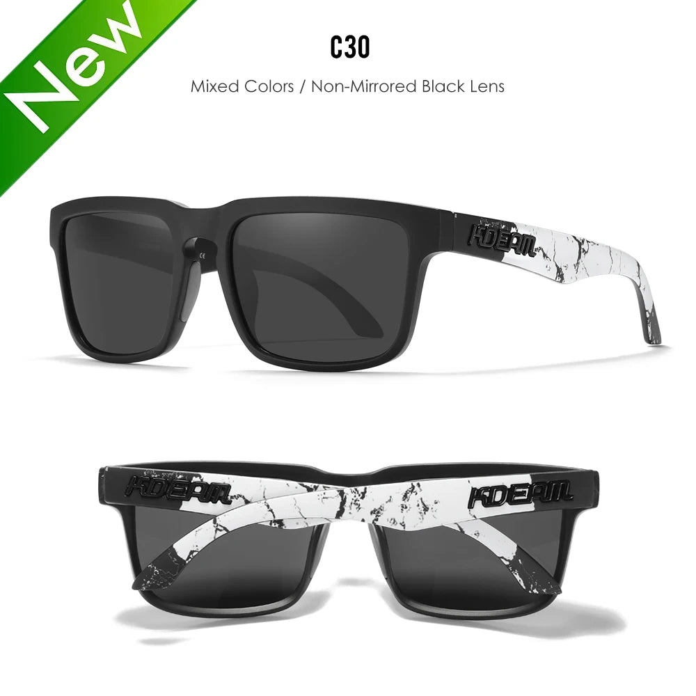 KDEAM Herren Polarisierte Sonnenbrille Quadratisch Casual Outdoor Sonnen Brille Frauen Unisex Sonnenbrille für Paare mit Neuer Verpackung
